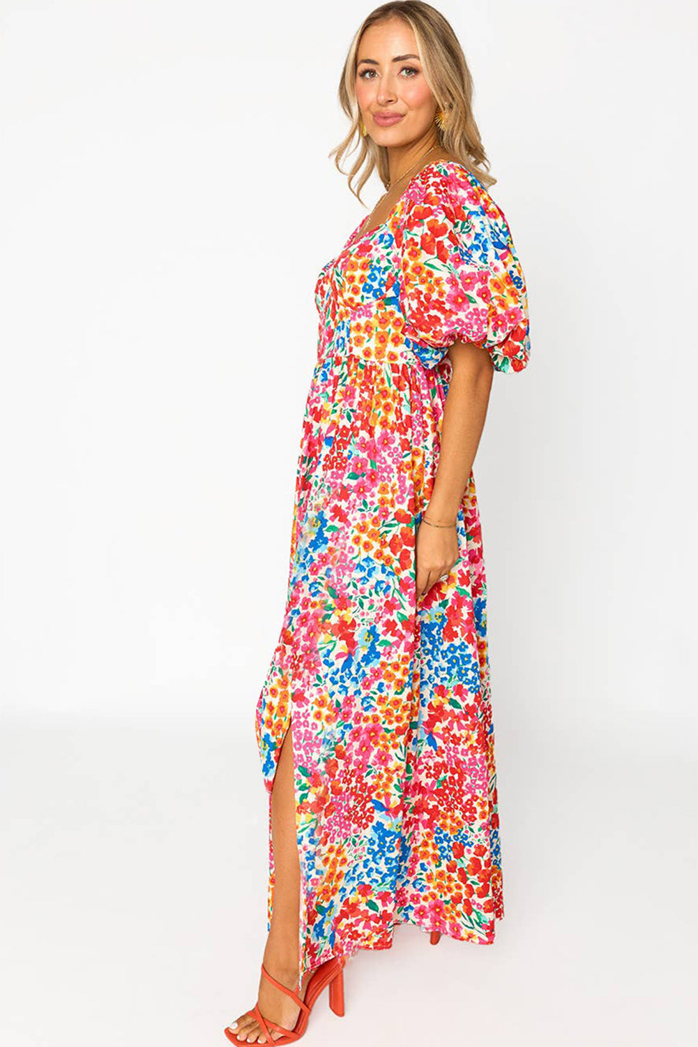 Pofmouw Maxi Jurk met Bloemenprint en Split