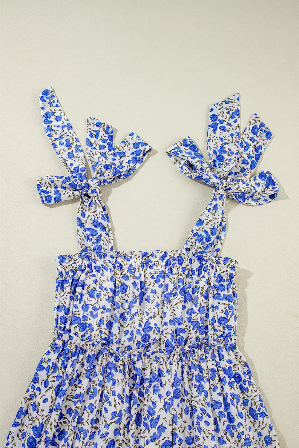 Floral Babydoll Jurk met Strikbandjes