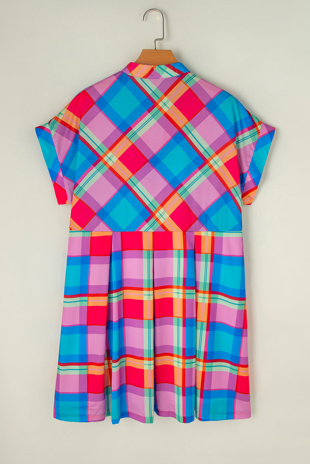 Multicolor Plaid Babydoll Mini Jurk