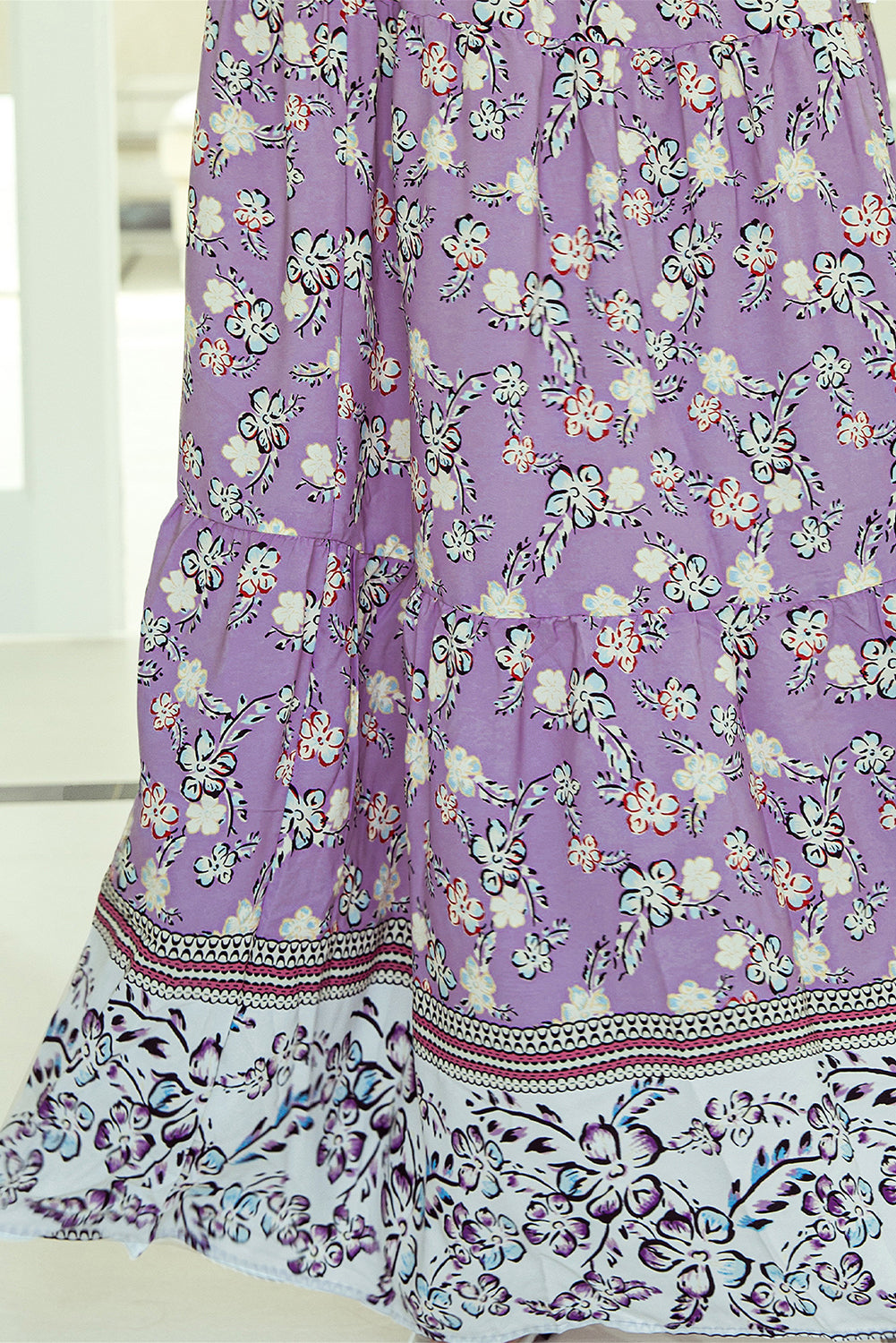 Maxi Rok met Bloemenprint en Hoge Taille