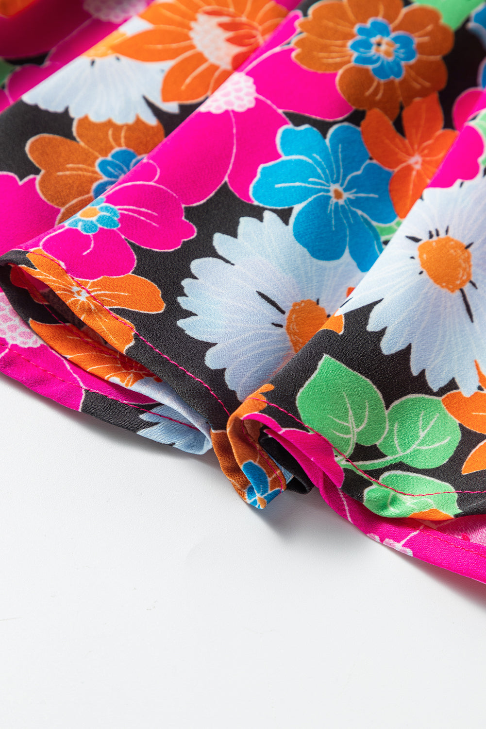 Elegante Bloemenprint Jurk met Korte Pofmouwen