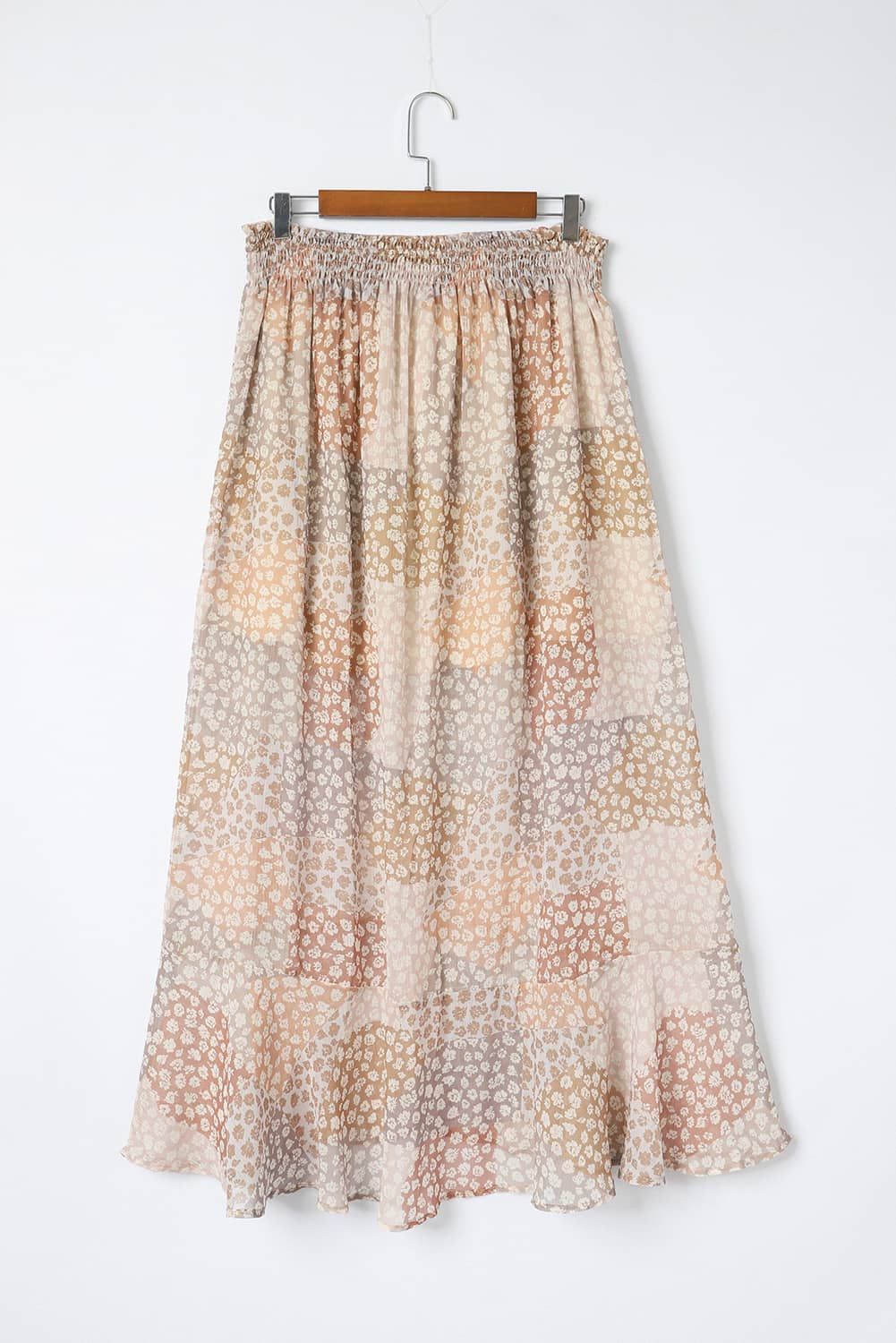 Boho Bloemenprint Maxi Rok met Knoopsluiting