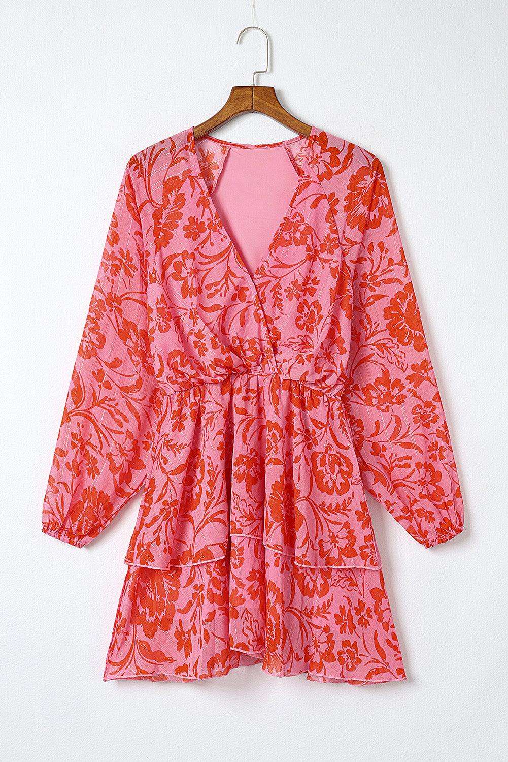 Bloemen Ruffle Jurk met Pofmouwen - Floral Dresses - Jurkjes.co