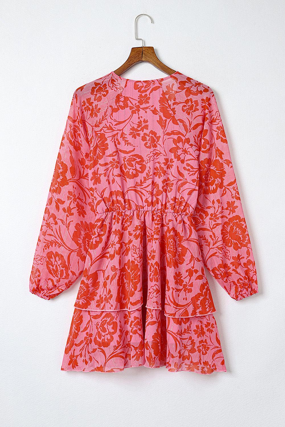 Bloemen Ruffle Jurk met Pofmouwen - Floral Dresses - Jurkjes.co