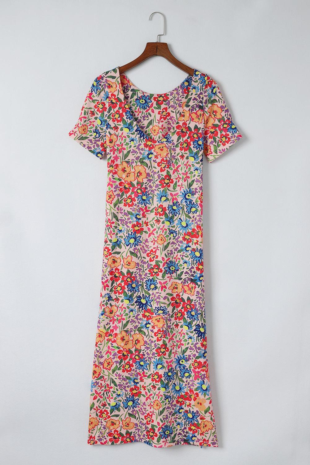 Bloemenprint Jurk met Korte Mouwen - Floral Dresses - Jurkjes.co