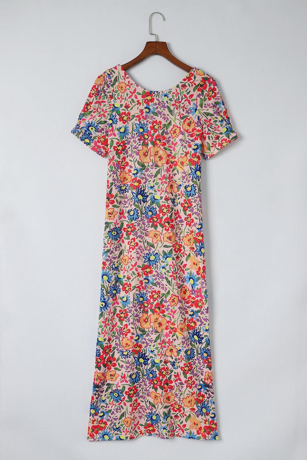 Bloemenprint Jurk met Korte Mouwen - Floral Dresses - Jurkjes.co