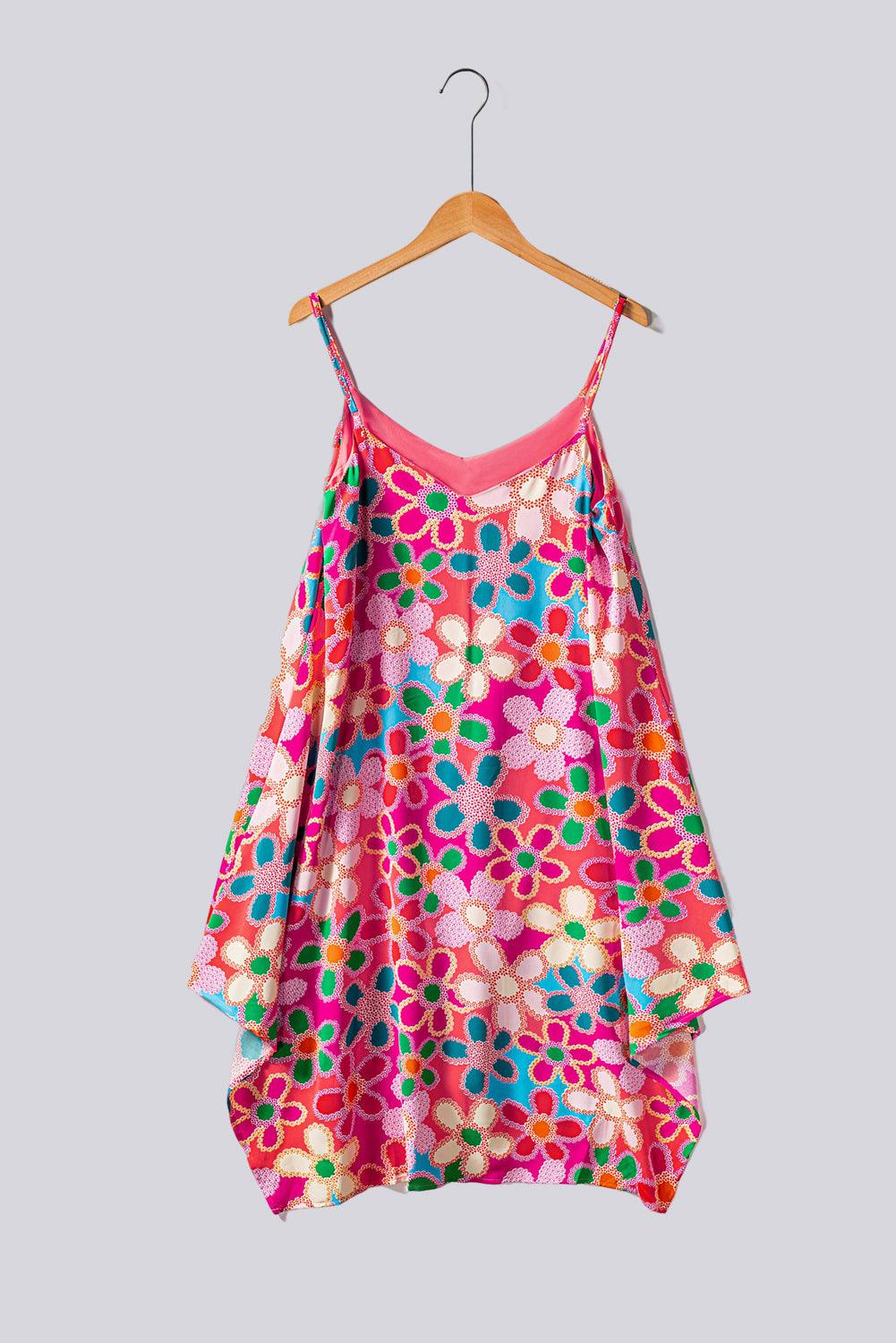 Bloemenprint Midi-Jurk met Spaghettibandjes - Floral Dresses - Jurkjes.co