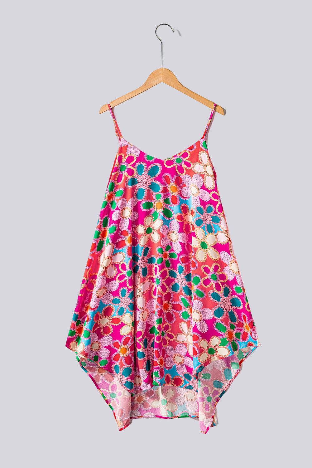 Bloemenprint Midi-Jurk met Spaghettibandjes - Floral Dresses - Jurkjes.co