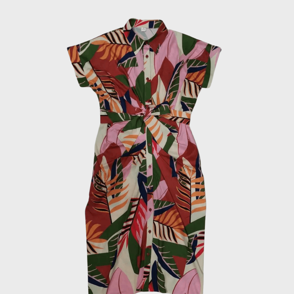 Blousejurk met Tropische Print - Dresses - Jurkjes.co