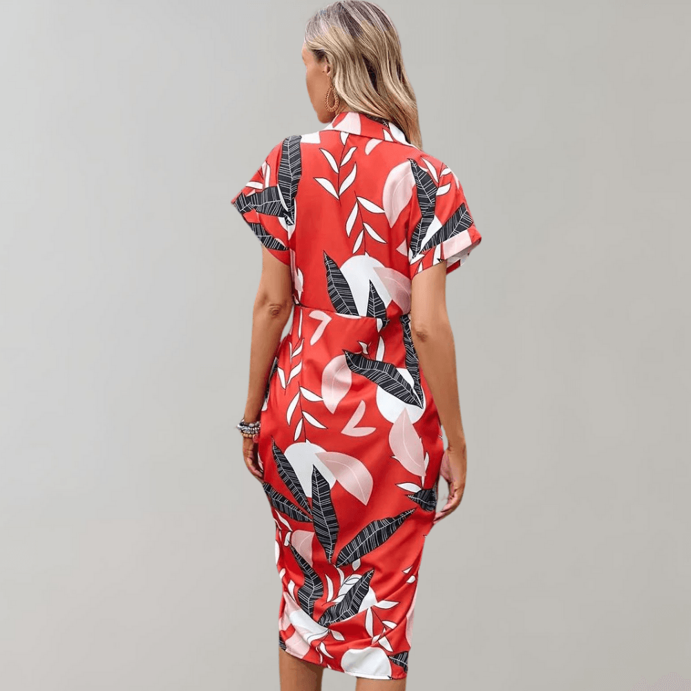 Blousejurk met Tropische Print - Dresses - Jurkjes.co