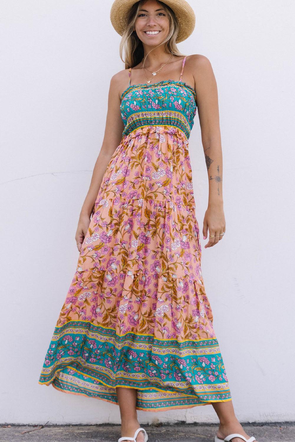 Boheemse Maxi Jurk met Spaghettibandjes - Maxi Dresses - Jurkjes.co