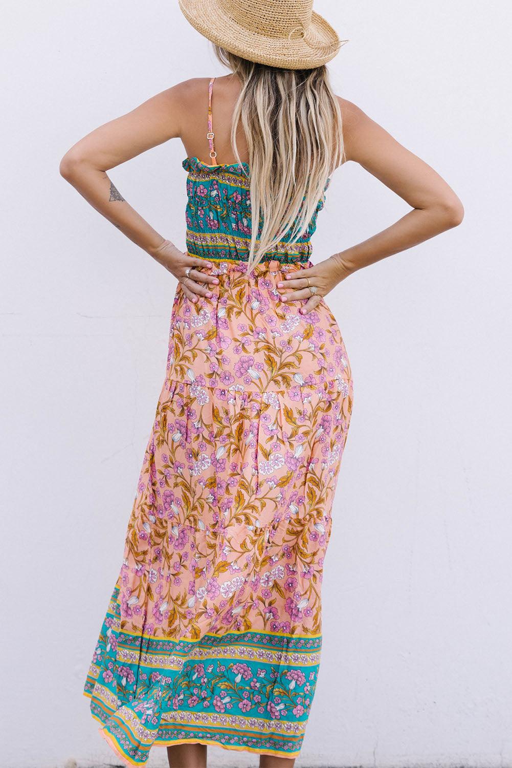 Boheemse Maxi Jurk met Spaghettibandjes - Maxi Dresses - Jurkjes.co