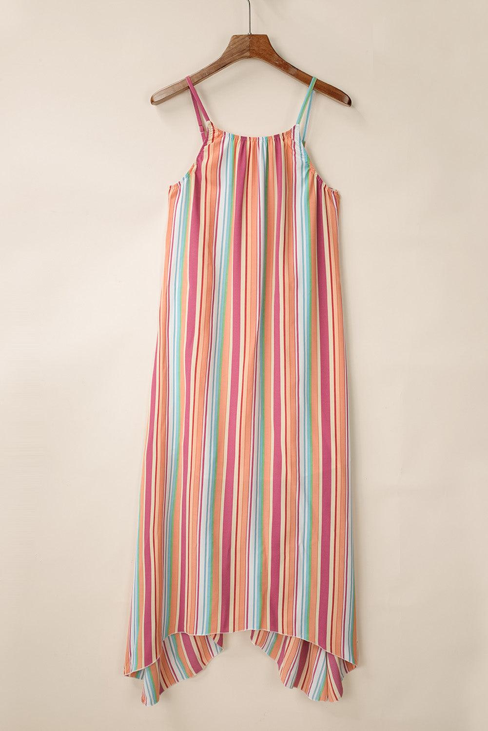 Bohemien Gestreepte Mouwloze Maxi-Jurk - Maxi Dresses - Jurkjes.co