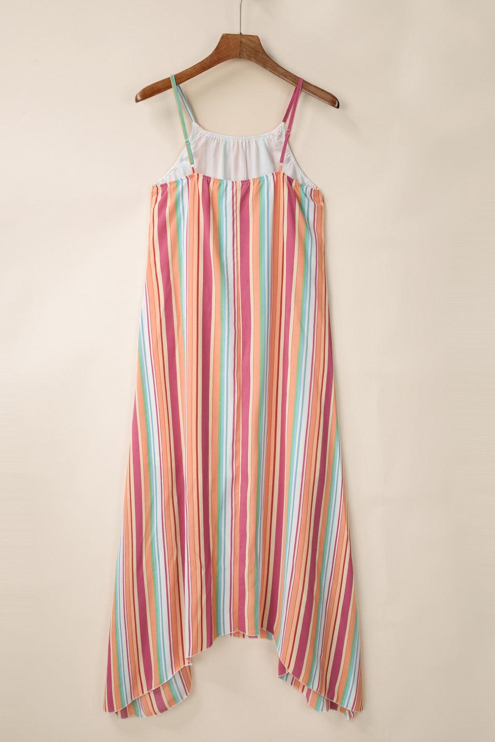 Bohemien Gestreepte Mouwloze Maxi-Jurk - Maxi Dresses - Jurkjes.co