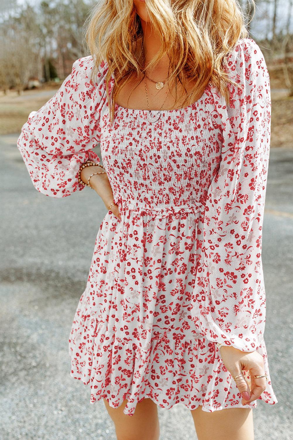 Boho Bloemenjurk met Pofmouwen - Floral Dresses - Jurkjes.co