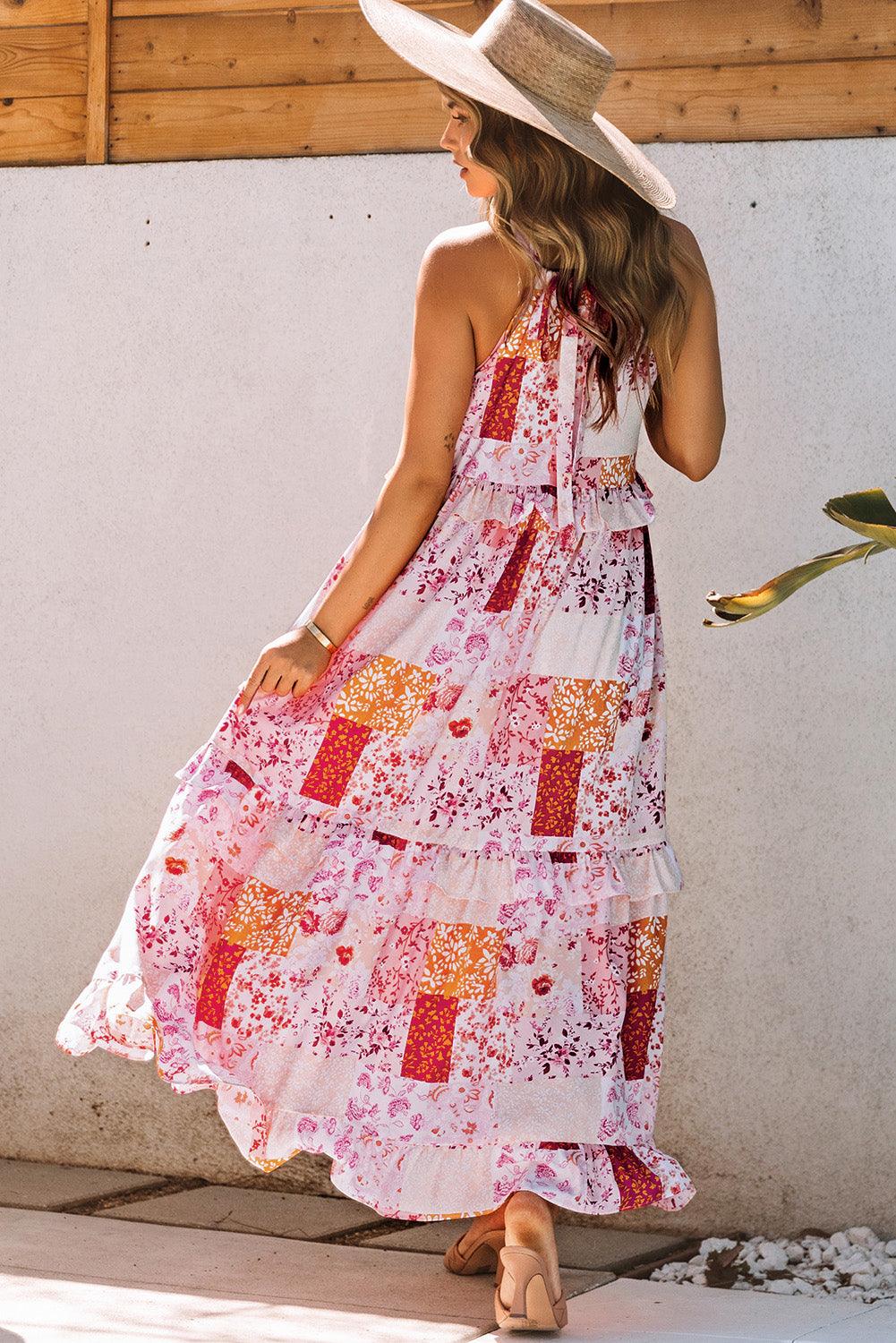 Boho Geometrische Bloemen Maxi-Jurk - Maxi Dresses - Jurkjes.co