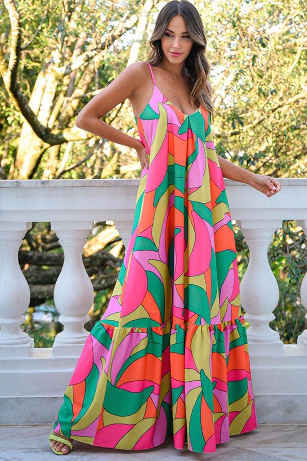 Boho Geometrische Maxi Jurk Zonder Mouwen - Maxi Dresses - Jurkjes.co