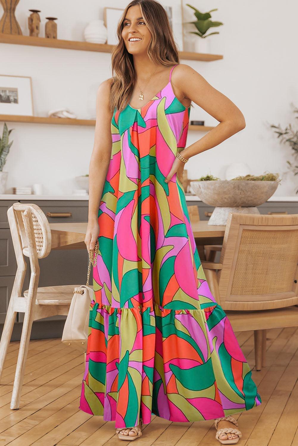 Boho Geometrische Maxi Jurk Zonder Mouwen - Maxi Dresses - Jurkjes.co