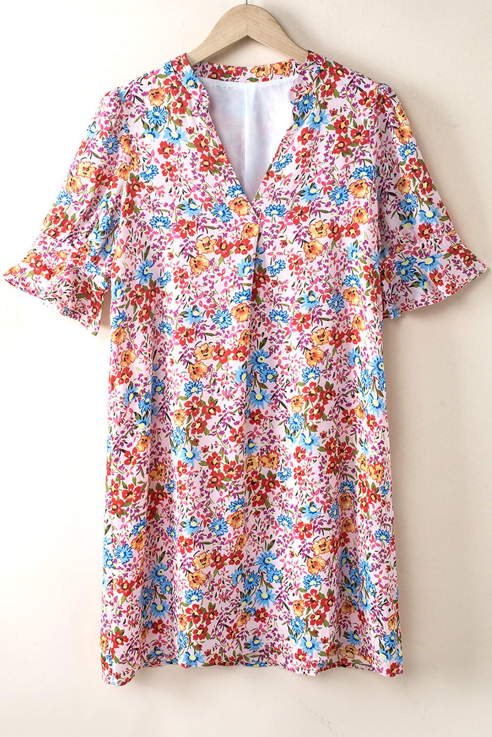 Boho Jurk met Fladdermouwen en Bloemenprint - Floral Dresses - Jurkjes.co