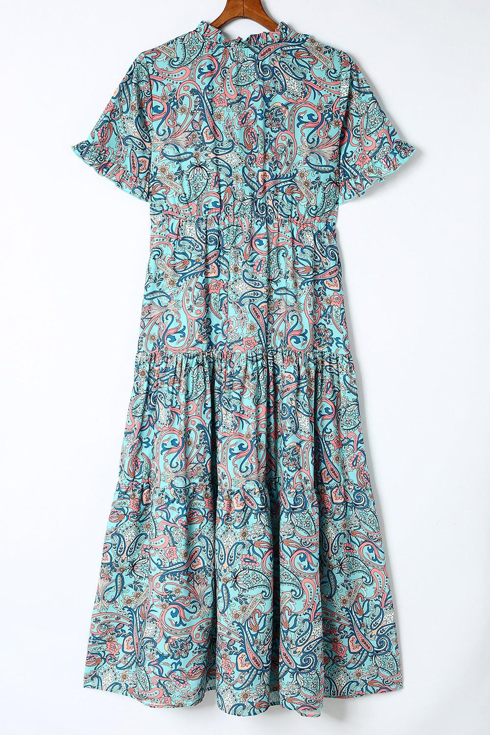 Boho Maxi-Jurk met Paisley Print en Ruches - Maxi Dresses - Jurkjes.co