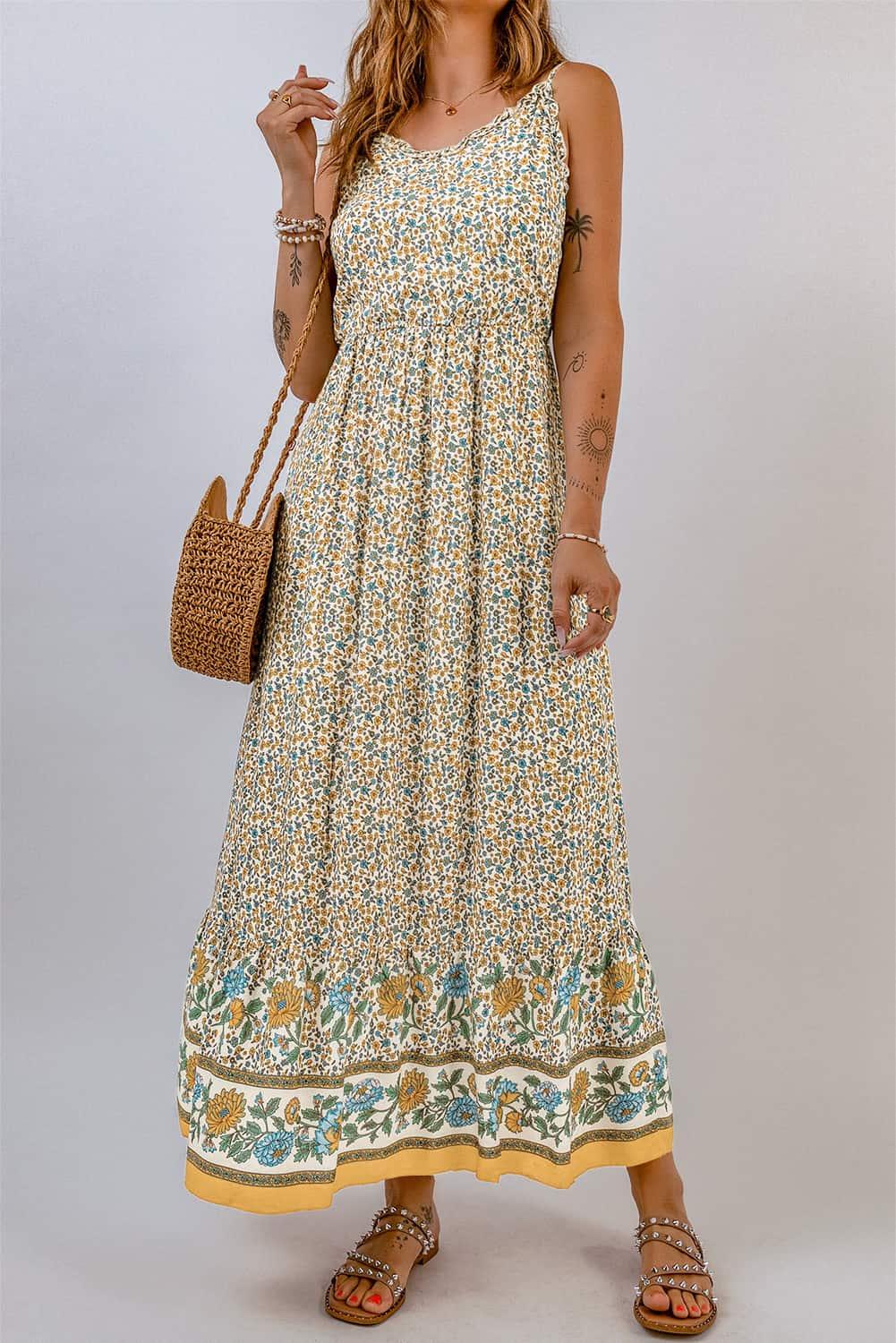 Boho Maxi Jurk met Smokwerk - Maxi Dresses - Jurkjes.co