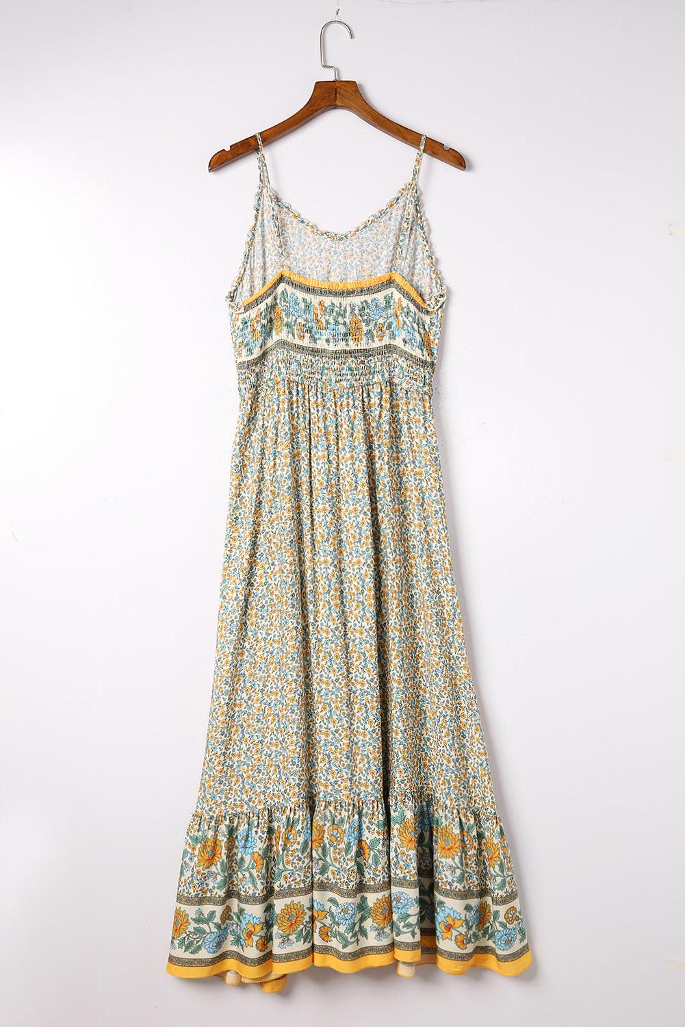 Boho Maxi Jurk met Smokwerk - Maxi Dresses - Jurkjes.co