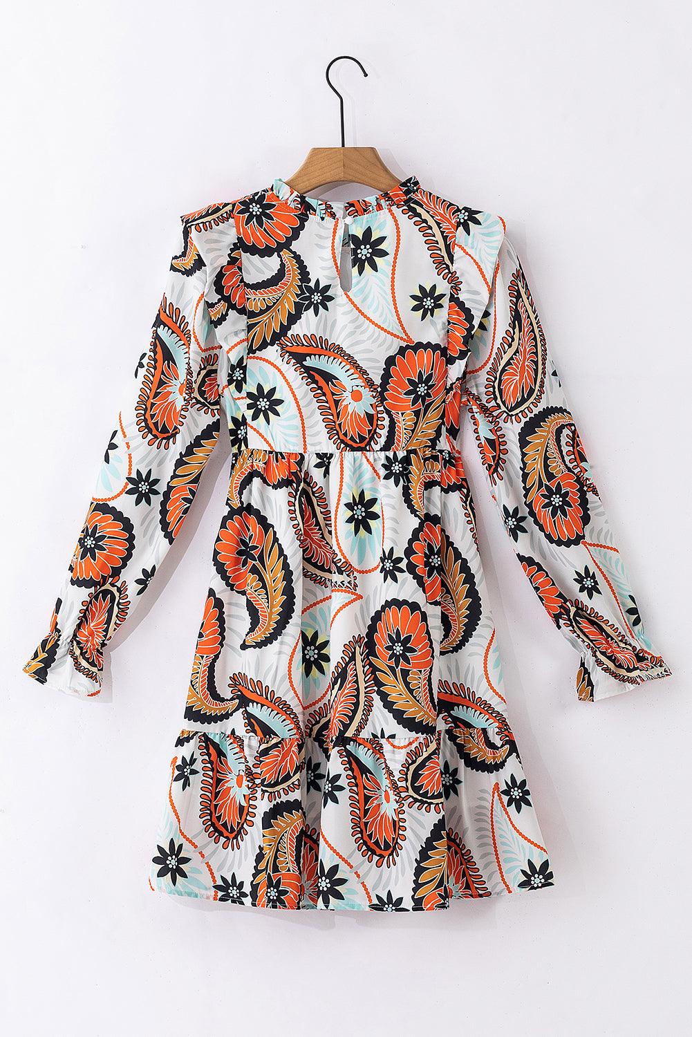 Boho Paisley Bloemenprint Pofmouw Jurk - Floral Dresses - Jurkjes.co