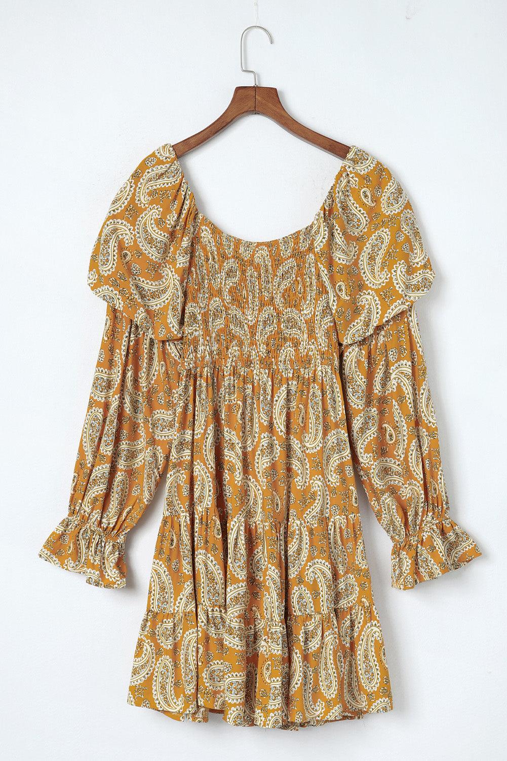 Boho Paisley Jurk met Lange Mouwen - Floral Dresses - Jurkjes.co