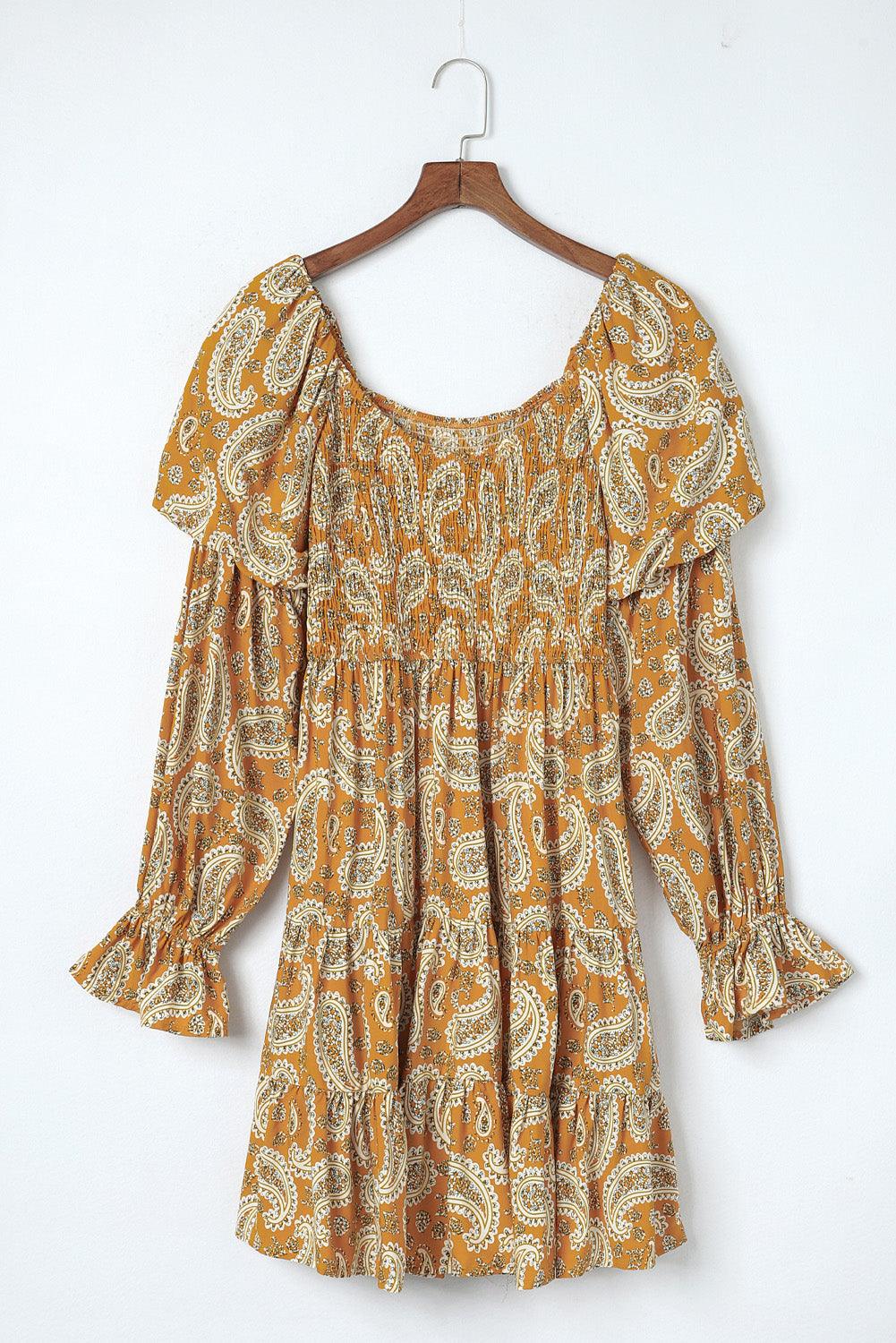 Boho Paisley Jurk met Lange Mouwen - Floral Dresses - Jurkjes.co