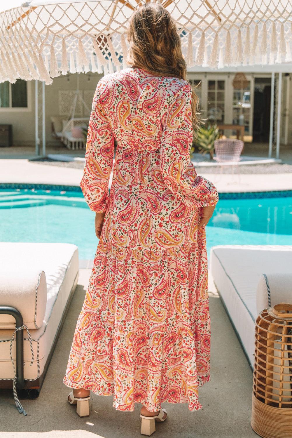 Boho Paisley Lange Jurk met Tiers - Maxi Dresses - Jurkjes.co