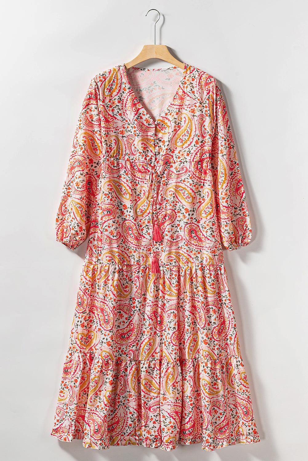 Boho Paisley Lange Jurk met Tiers - Maxi Dresses - Jurkjes.co