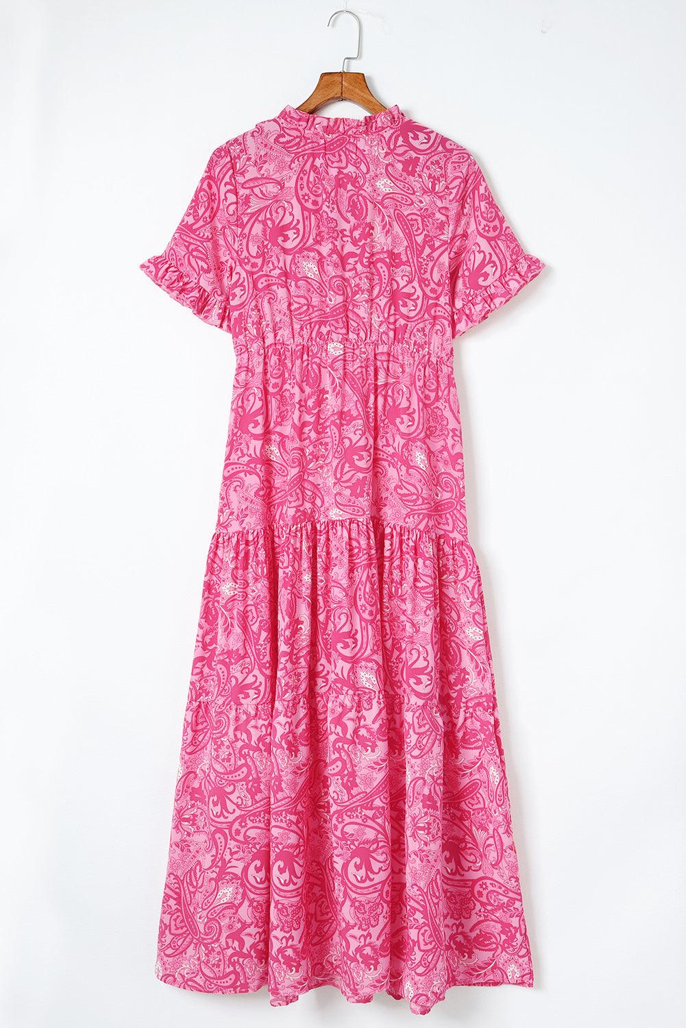 Boho Ruffle Maxi Jurk met Paisley Print - Maxi Dresses - Jurkjes.co