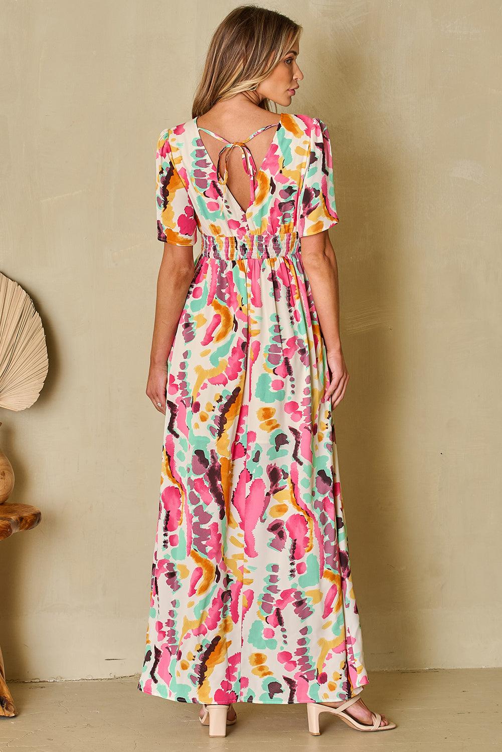 Boho Tie-dye V-hals Maxi Jurk - Maxi Dresses - Jurkjes.co