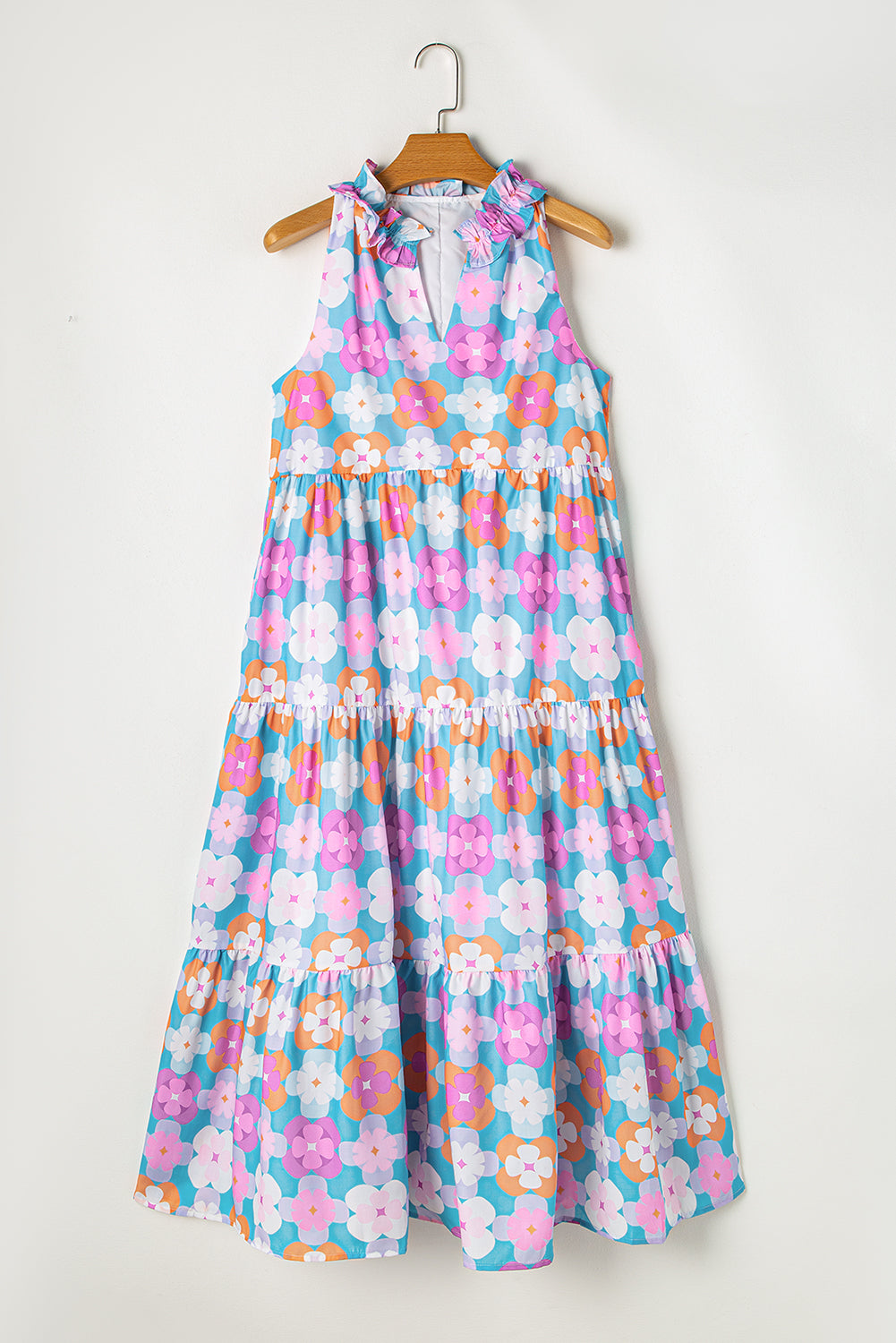 Frivole Mouwloze Maxi Jurk met Bloemenprint