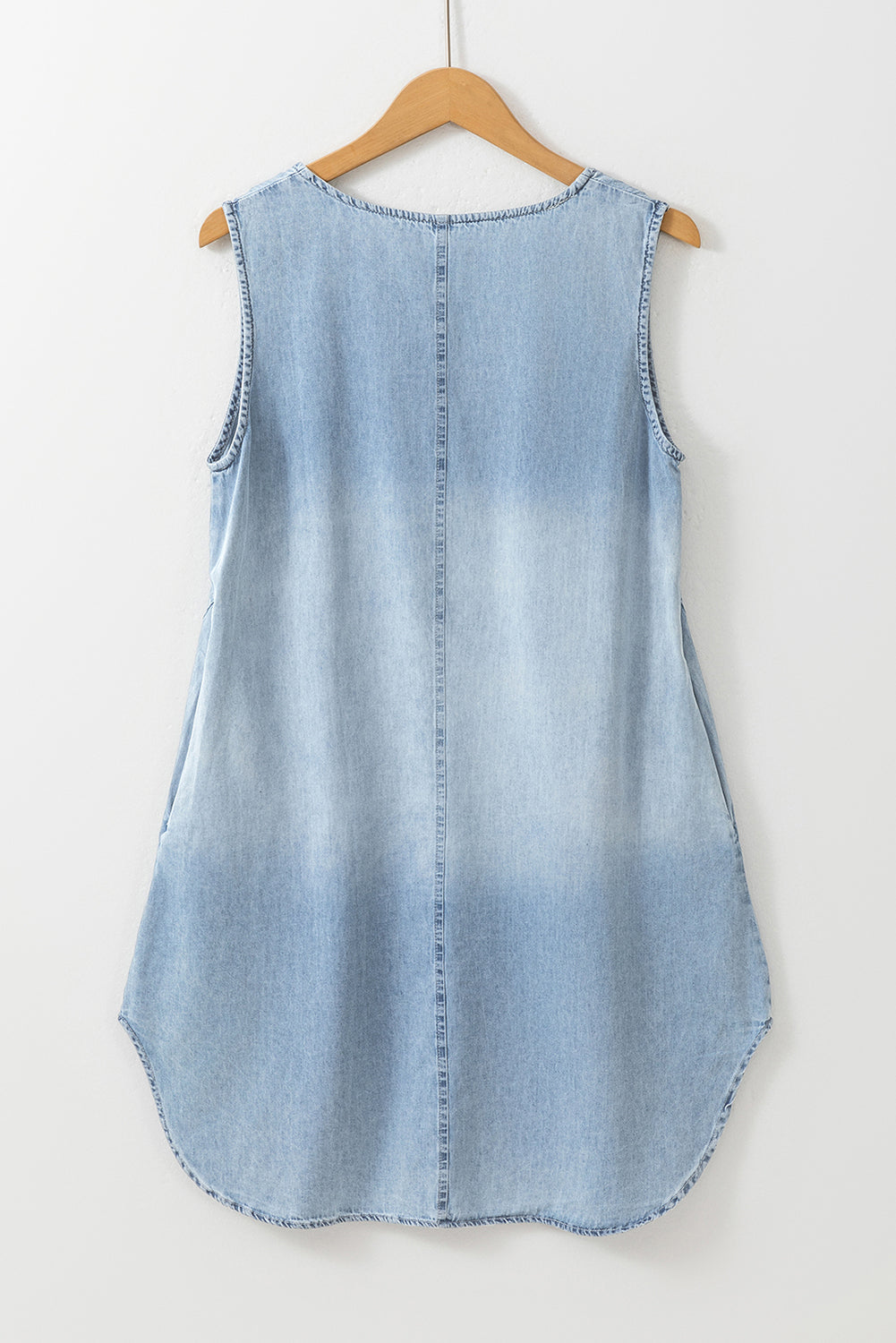 Stijlvolle Mouwloze Chambray Jurk