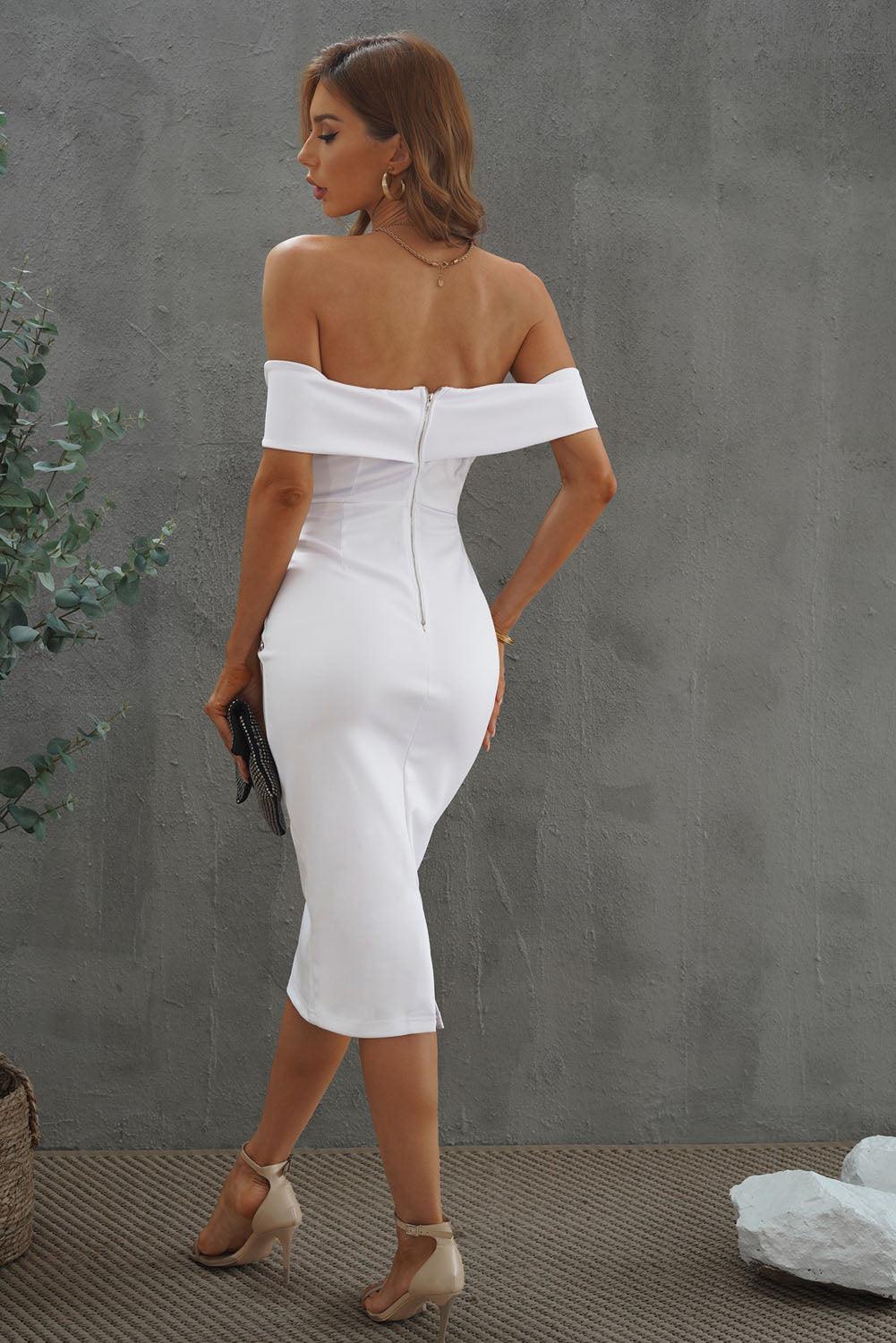 Chique Off-shoulder Midi Jurk - Midi Dresses - Jurkjes.co