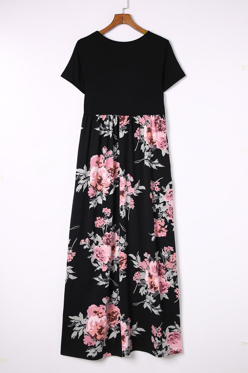 Contrasterend Bloemen Empire Maxi-Jurk - Maxi Dresses - Jurkjes.co