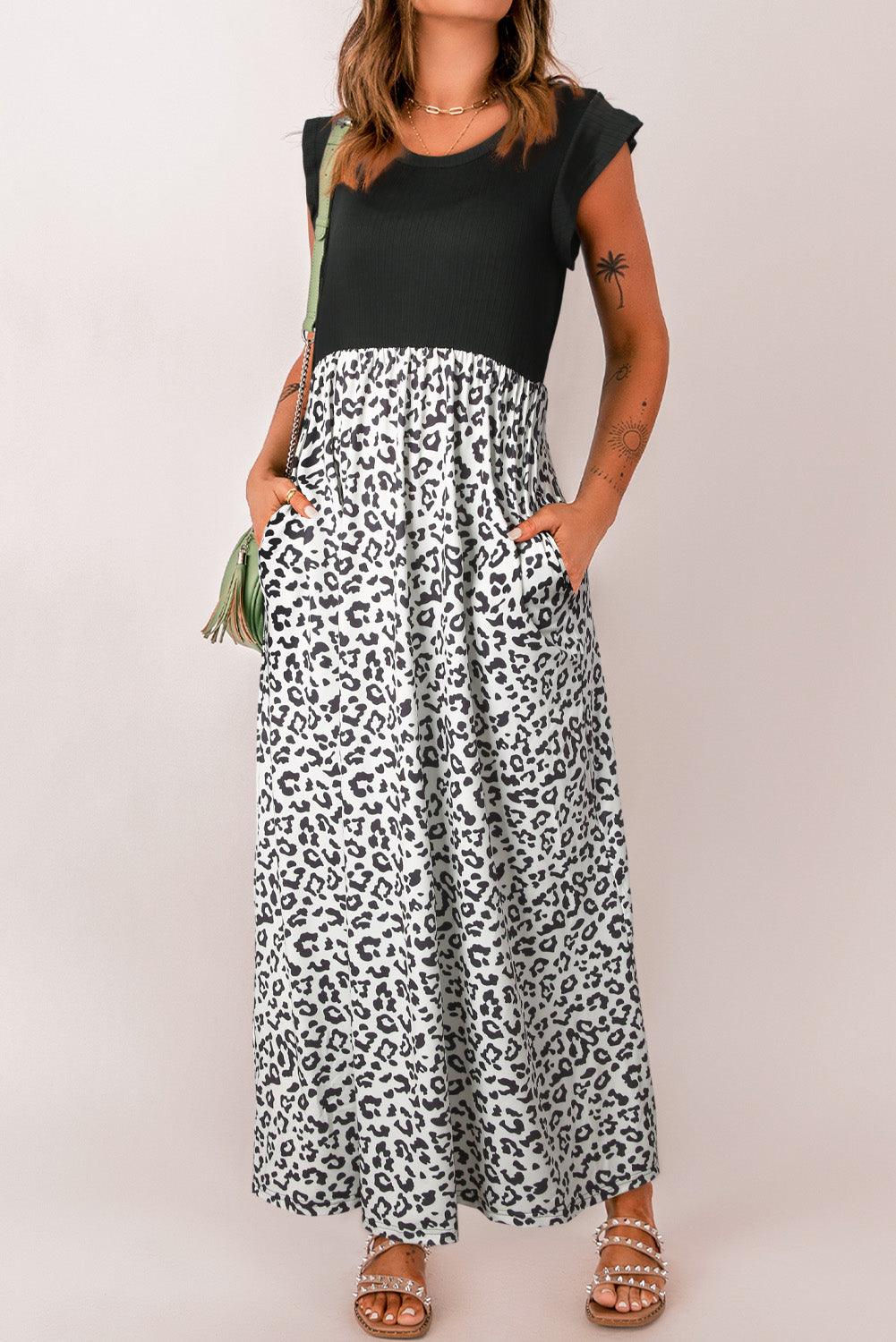 Panterprint Maxi Jurk met Zakken - Maxi Dresses - Jurkjes.co