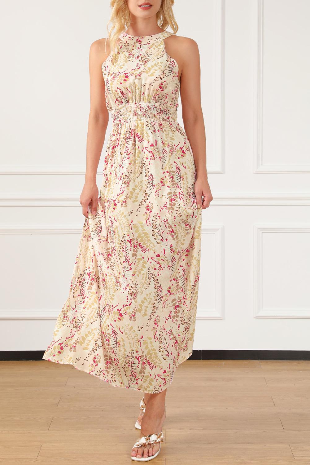 Elegant Jurk met Kruisbanden en Bloemen - Floral Dresses - Jurkjes.co