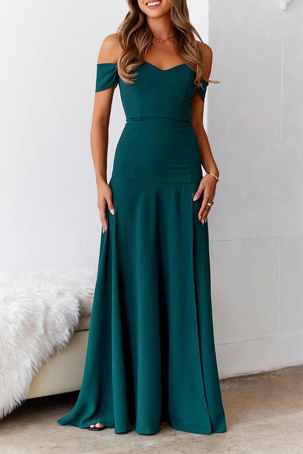 Elegante Off-Shoulder Maxi-Jurk met Split - Evening Dresses - Jurkjes.co