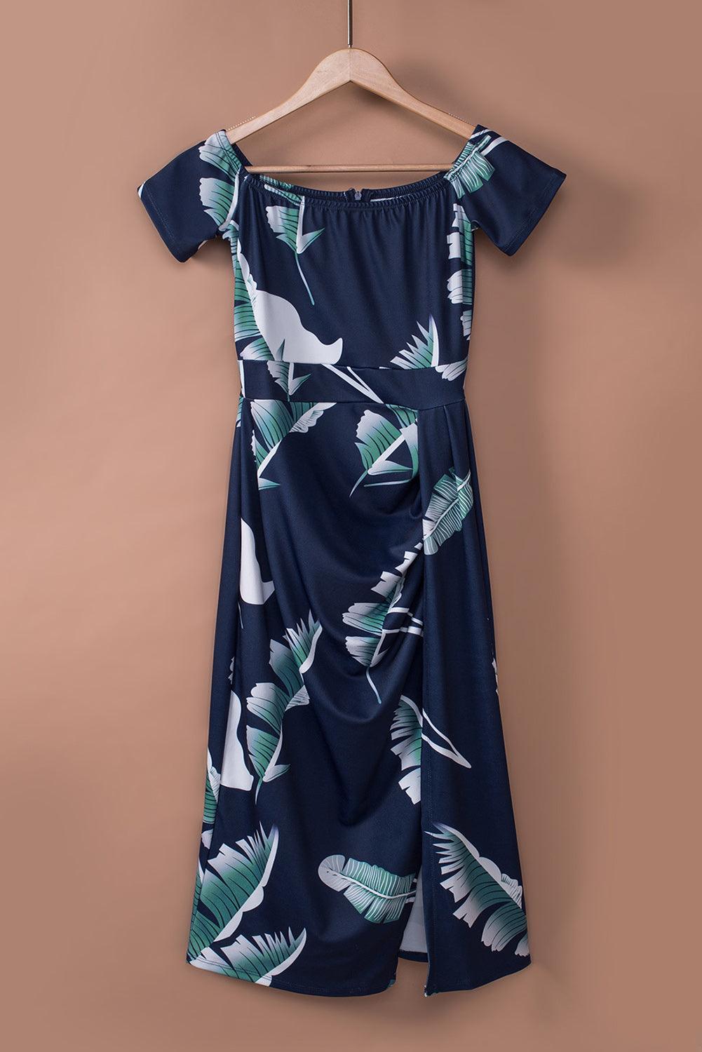 Florale Print Off-Shoulder Jurk met Korte Mouw - Floral Dresses - Jurkjes.co