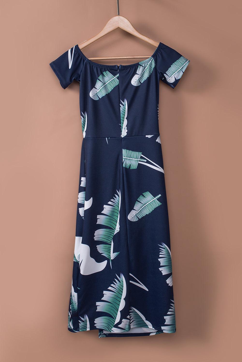 Florale Print Off-Shoulder Jurk met Korte Mouw - Floral Dresses - Jurkjes.co