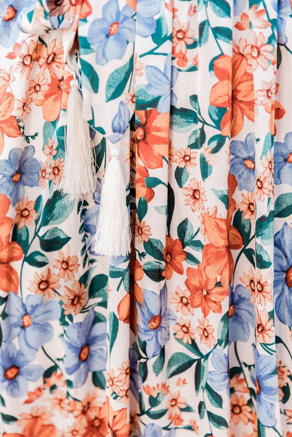 Florale Print Wikkeljurk met Riem Maxi - Maxi Dresses - Jurkjes.co