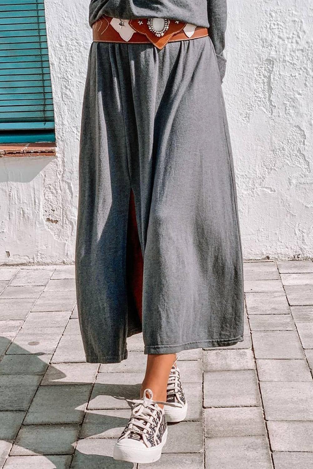 Gedrapeerde Maxi-Jurk met Split - Maxi Dresses - Jurkjes.co