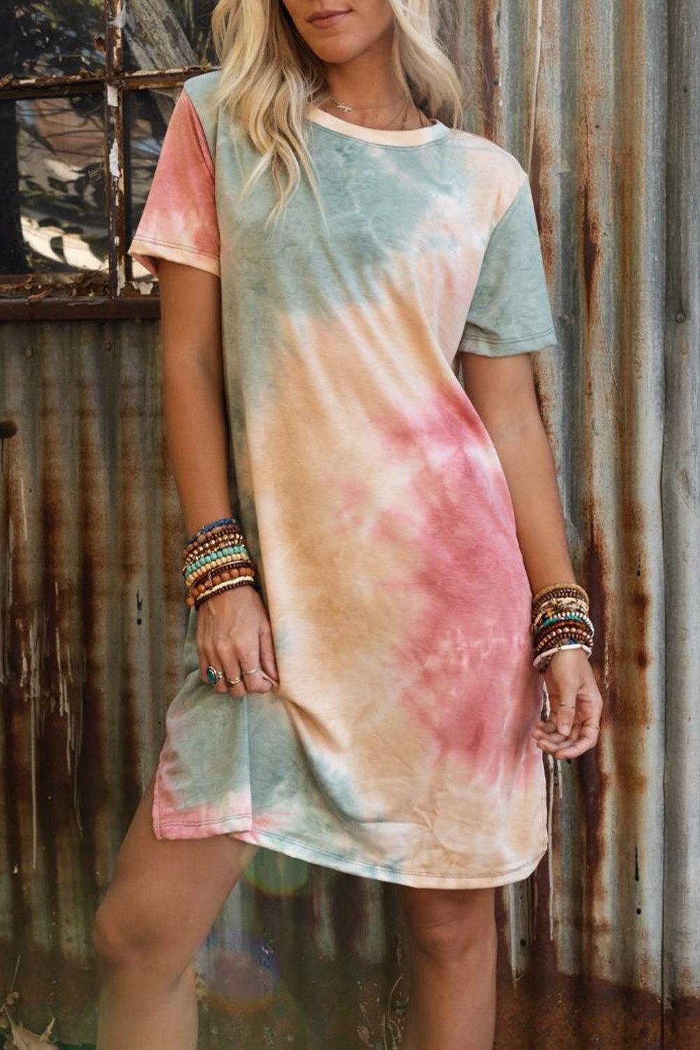 Gedrapeerde Oversized Tee-Jurk met Split - T Shirt Dresses - Jurkjes.co