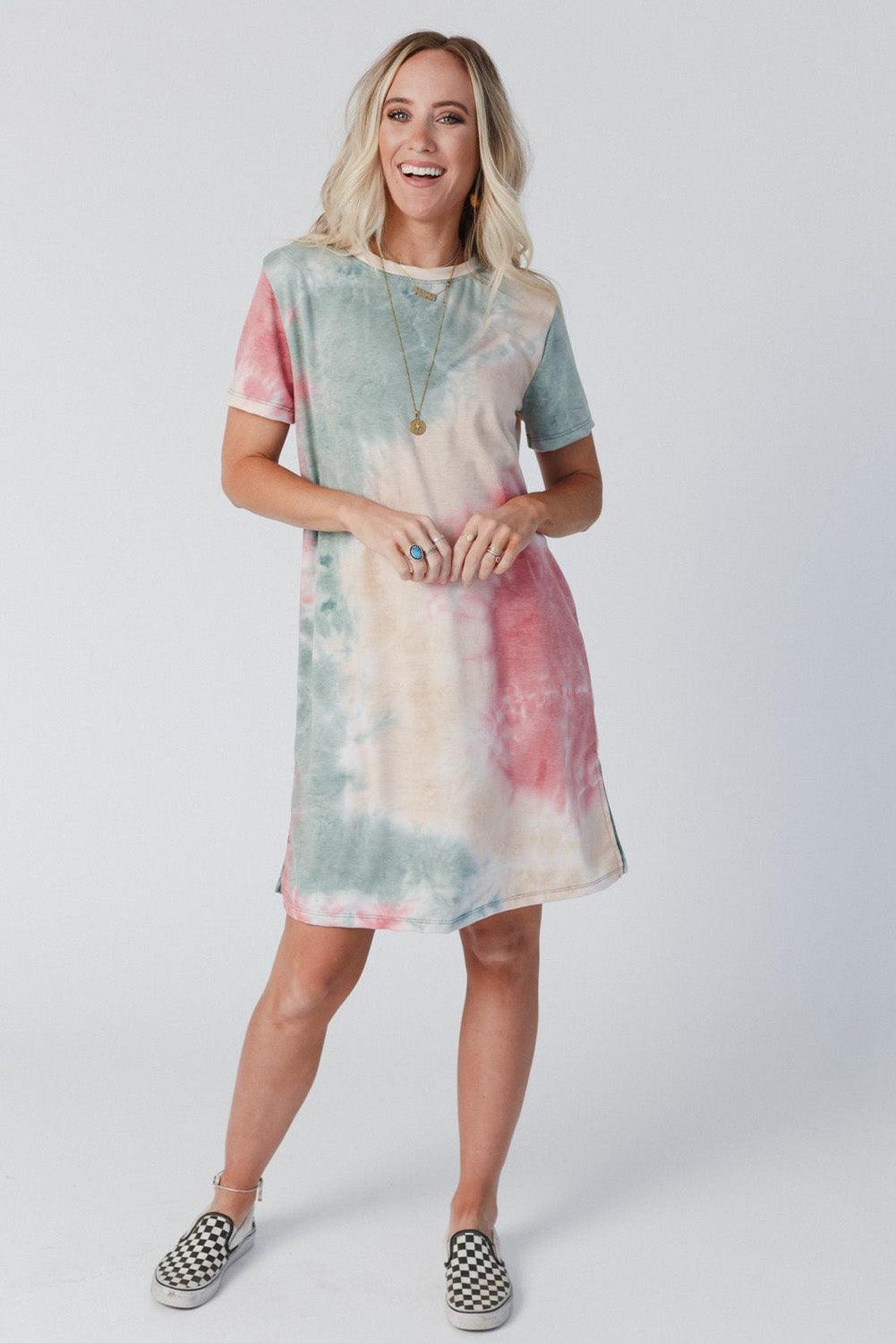 Gedrapeerde Oversized Tee-Jurk met Split - T Shirt Dresses - Jurkjes.co