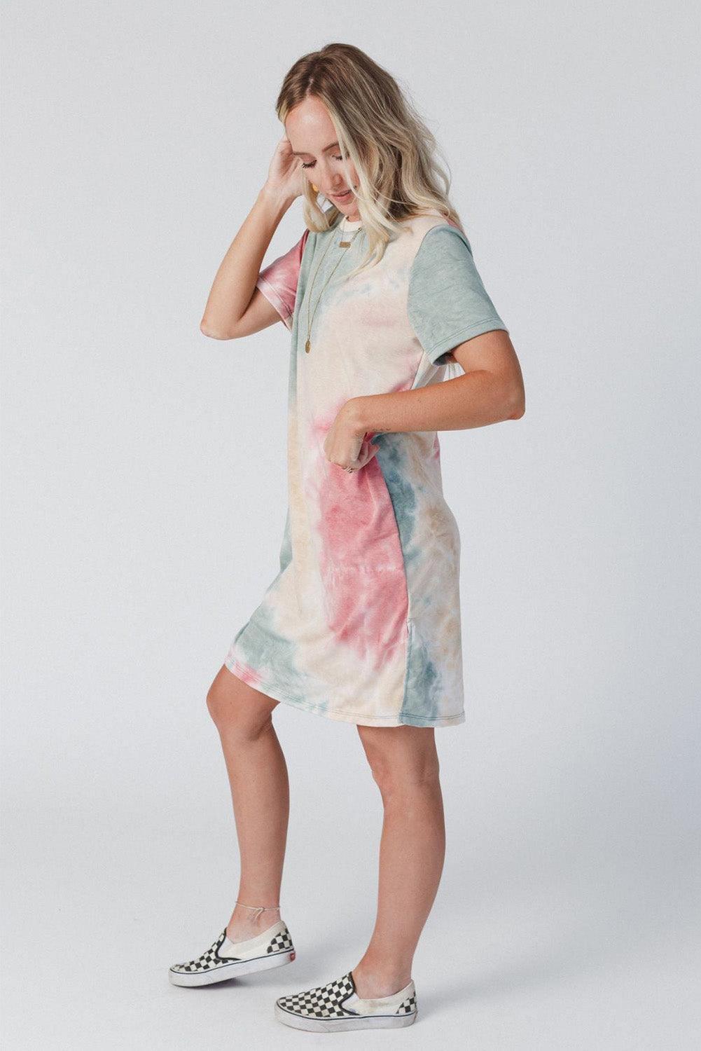 Gedrapeerde Oversized Tee-Jurk met Split - T Shirt Dresses - Jurkjes.co