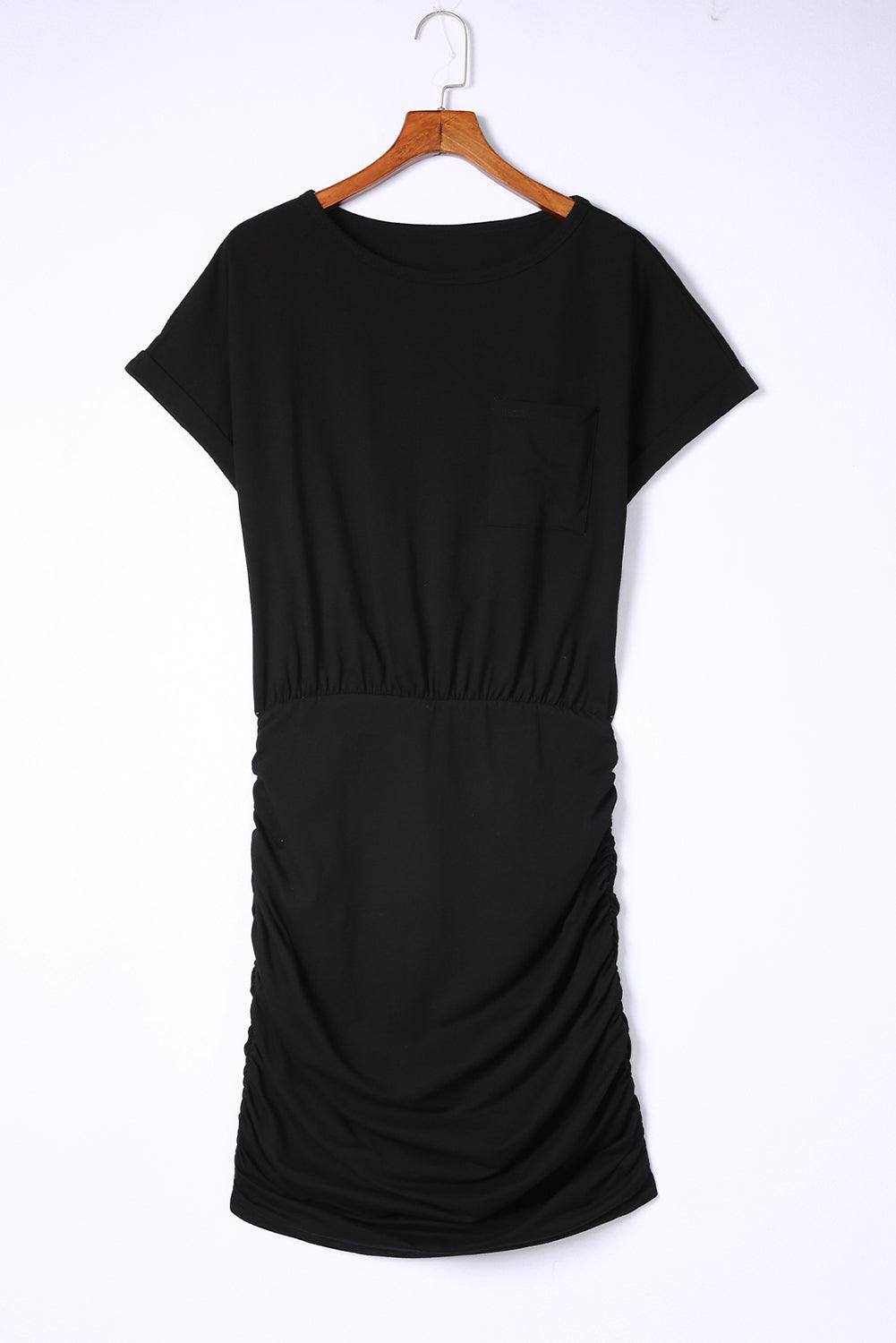 Geplooid Bodycon Mini-Jurk met Zak - Mini Dresses - Jurkjes.co