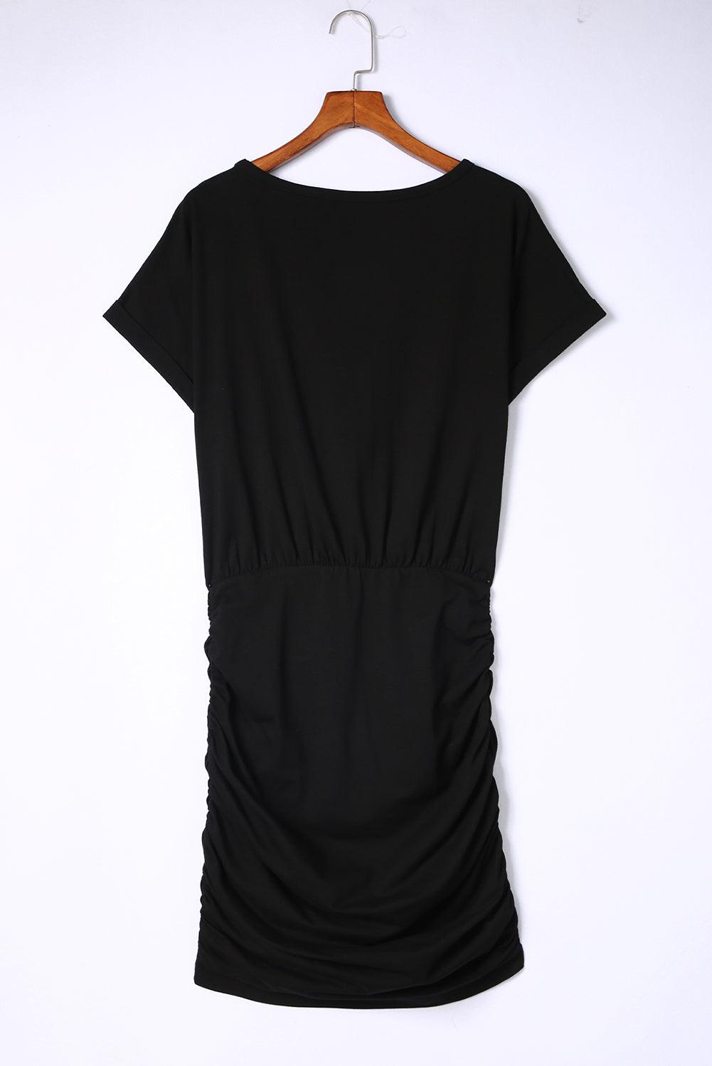 Geplooid Bodycon Mini-Jurk met Zak - Mini Dresses - Jurkjes.co