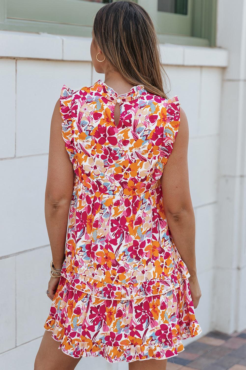 Gerafelde Bloemenjurk met Volants - Floral Dresses - Jurkjes.co